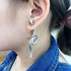 Pendientes de Serpiente con Pedrería Modernos Geniales Únicos Lujo Ligero Moda Avanzada Diseño de Nicho Sentido de Diseño Pendientes de Celebridad de Internet Estilo Caliente