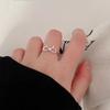 Anel de Dedo S925 Prata Esterlina Luxo Leve Design de Nicho Anel Duplo de Amor Moda Feminina Personalizado Simples Aberto
