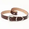 Cinturón de Moda Europeo y Americano con Hebilla de Rosca Juego de Tres Piezas Textura Plateada Decorativo Simple para Jeans Vestido Cinturón de Mujer