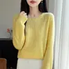 Suéter de punto con cuello redondo y pedrería transfronterizo para mujer, nueva colección de punto para mujer otoño 2026, jersey holgado versátil para usar como base