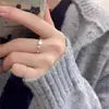 Anillo de Camelia Plateado con Diseño de Nicho, Sencillo, Moderno, Personalizado, de Alta Gama, Exquisito, Ligero, Lujoso, Único y Versátil