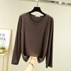 Camiseta básica modal de estilo occidental para primavera y verano, camiseta de manga larga con máscara fina para mujer, camiseta interior combinable para mujer