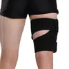 Proteção de Coxa Esportiva Bandagem Externa Joelheira Protetor de Distensão Muscular na Perna Suporte de Perna Quente Bandagem