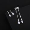 Aretes de Borla con Gotas de Agua de Lujo Ligero Aretes de Zirconia Microincrustada de Alta Gama Modificación de Rostro Largo con Aguja de Plata s925 para Mujer