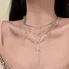 Colar Branco Fresco com Contas Doces Camada Múltipla Empilhável Gargantilha para Mulheres Temperamento Suave Corrente de Clavícula de Nicho