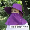 Sombrero tipo chal de verano para mujer para protección solar, cobertura facial, sombrero fresco de ala ancha para exteriores para ciclismo, trabajo en el campo y recolección de té