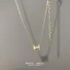 Moda Lujo Ligero Versátil Colgante de Cintura Pequeña Zirconia Microincrustada Cadena Corta para Clavícula Elegante de Alta Gama Acero de Titanio Collar para Mujeres