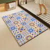 Tapetes de Chão para Banheiro Estilo Americano com Azulejo, Tapetes de Chão Absorventes de Lama de Diatomáceas, Resistentes a Manchas Domésticas, Tapetes Antiderrapantes de Fácil Manutenção, Tapetes Laváveis para Pés