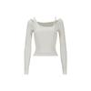 [En stock] Camiseta de suéter fino irregular de sirena, chaqueta falsa de dos piezas para mujer, nueva primavera y otoño 2024