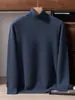 Suéter de Cachemira 100% Puro para Hombre con Cuello Alto, Engrosado para Otoño e Invierno, Cálido, Color Sólido Sencillo, Camisa Base Versátil para Negocios