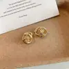 Venta Directa de Fábrica de Pendientes de Nudo Retorcido de Gama Alta para Mujer, Versátiles y Elegantes, Mismo Estilo que Celebridades de Internet, Pendientes al por Mayor para Mujer