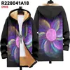 Chaqueta de Estilo Nuevo con Elementos de Patrón Multicolor Cremallera B39 Cardigan con Capucha Abrigo de Algodón Polar Engrosado de Invierno con Forro Amarillo