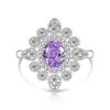 Coroa de Flores de Pedras Preciosas Coloridas em Promoção Quente Anel Cortado Flor de Gelo para Mulheres com Diamante de Alto Carbono Brilhante Anel Girassol Dropshipping do TikTok