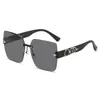 Nueva Llegada Gafas de Sol sin Marco con Borde Cortado para Mujer Gafas de Sol de Moda de Metal con Montura Grande y Color Degradado Gafas de Sol para Conducir Ins