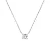 Collar Colgante Clásico Elegante de Plata de Ley S925 con Zirconia de Cuatro Garras para Mujer Cadena de Clavícula Moda Flash 5A Lujo Accesible Gama Alta