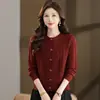 Casaco de Outono e Primavera Cardigan Feminino Tricô Transfronteiriço Novo Estilo Cor Sólida Suéter Curto Solto Losango Tricô Trançado Manga Longa Jaqueta Tendência