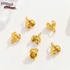 Hebilla de Botón Chapada en Cobre Oro Real 18K Color Dorado Relleno de Oro 14K Pulsera de Conservación del Color Hebilla Conectora de Collar Accesorios de Cuentas DIY Cabeza de Hebilla