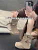 Botas 2026 combinadas con faldas Birkenstock, botas de mezclilla de otoño, punta redonda, hebilla de cinturón, nuevo estilo versátil, botines western adelgazantes para mujer