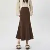 Ropa de Mujer Falda de Lana Cola de Pez 2026 Otoño/Invierno Nueva Engrosada de Cintura Alta Adelgazante Línea A Bodycon de Longitud Media
