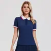 Camiseta Polo Deportiva de Manga Corta para Mujer, Estilo Nuevo Transfronterizo, Casual, Transpirable, con Cuello Polo, para Golf, Entrenamiento al Aire Libre, Tenis