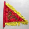 Juego de Banderas de Cinco Colores de Feria de Templo de 40 cm, Banderas Triangulares de Dragón Bordadas Completamente por Ambos Lados, Banderas de Cinco Direcciones, Banderas Coloridas Bordadas, Juego Completo de Cinco Banderas de Dragón