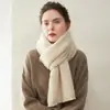 Novo cachecol 100% cashmere puro outono e inverno, protetor de pescoço à prova de frio e quente, cachecol de cor sólida médio-longo, cachecol para ciclismo ao ar livre