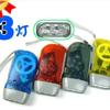 Linterna de tres lámparas de presión manual directa de fábrica, linterna de generación de energía por presión manual, linterna de plástico, linterna led al por mayor