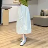 Falda de Botón Funcional Ultraligera [Antiarrugas, Secado Rápido] Color Sólido Falda Cómoda con Dobladillo Falda Larga Casual de Verano