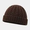 Chapéu de Malha Retrô Trançado Quente Outono/Inverno Feminino, Turbante Fashion Sem Aba Masculino, Chapéu de Proprietário Tendência
