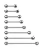 Piercing para Lengua F136 Aleación de Titanio Barra Recta para Puente de Oreja Espiral Externo Recto con Bola Rosca M1.2 Joyería para Piercing Corporal
