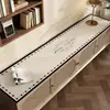 Aparador de Lujo Ligero Estilo Francés, Mantel de Mesa de Cuero, Lavable, Impermeable, Resistente al Aceite, Resistente al Calor, Mueble de TV, Alfombrilla para Zapatero de Entrada