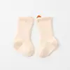 Calcetines de Invierno y Otoño para Bebé de Interior con Forro Polar, Calcetines de Media Caña Clase A para Bebés Recién Nacidos, Diseño Coreano de Rayas de Terciopelo con Orejitas Pequeñas