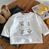 Ropa para Niños Huzhou Zhili 2026 Nueva Camiseta Básica de Primavera y Otoño para Niños Blanca Versátil Casual Dibujos Animados Superior Moderno