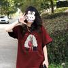 Camiseta de Manga Corta de Algodón Puro para Mujer Hombro Derecho Verano 2025 Nuevo Douyin Kuaishou Transmisión en Vivo Holgada Ropa de Pareja Camiseta de Manga Media