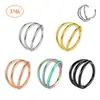 Pendientes tricíclicos de acero inoxidable para comercio exterior, calientes, 18G, 8-10 mm, aro, para ceja, labio, joyería para piercing