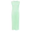 Miyake Minimalista 2026 Verano Nuevo Estilo Japonés Elegante Vestido sin Mangas de Cuello Redondo para Mujer Vestido tipo Tanque de Longitud Media