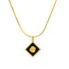 Collar Corto Exquisito de Concha Rosa Blanca y Negra con Colgante Cuadrado Estilo Retro Francés para Mujer, Versátil, Estilo Chanel