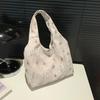Bolso de tela con estampado de gran capacidad, bolso de mano de lona sencillo, bolso grande para llevar al hombro, bolso informal tipo cubo portátil para llevar debajo del brazo.