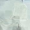 Chapéu de Palha Trançado Vazado Feito à Mão Estilo Coreano Ins Chapéu de Tricô Baotou para Mulheres Primavera e Verão Simples Casual Boné Pulôver com Cadarço