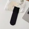 Calcetines Finos Nuevos de Primavera y Verano para Mujer, Calcetines de Media Pantorrilla Color Sólido Estilo Japonés con Borde Fruncido, Estilo Universitario Versátil, Calcetines Holgados Fáciles de Combinar