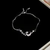Pulsera Ovalada Simple de Zirconia Ojo Pulsera Antigua Vintage Retro Pulsera de Lujo Ligero Pulsera de Temperamento de Gama Alta para Mujer