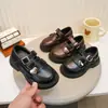 Zapatos de cuero negros estilo británico para niñas, nueva colección primavera/otoño 2026, zapatos de cuero de suela blanda para niños, zapatos de princesa JK para niñas pequeñas