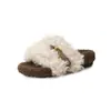Pantuflas Peludas de Suela Gruesa para Mujer, Nuevas Pantuflas de Algodón Cómodas Estilo Coreano tipo Birkenstock para Mujer, Otoño/Invierno 2026