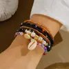 Set de Pulseras Bohemias de Conchas y Cuentas de Arroz Transfronterizo, Pulseras Hechas a Mano con Cuentas para Vacaciones en la Costa, Viajes y Fiestas, Mayoreo