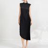 Saia Plissada de Alta Qualidade Mais Vendida para o Trabalho, Toque de Luxo, Verão Feminino, Costura Irregular, Vestido Plissado Elegante, Vestido