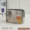 Bolsa Cosmética de Malla Afelpada con Forma de Corazón, Portátil Mini Neceser, Bolsa para Retoques, Bolsa Pequeña para Guardar Labiales