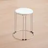 Taburete Redondo de Madera Maciza, Taburete de Acero Inoxidable, Taburete Apilable, Silla de Hierro Forjado, Banco, Taburete Grueso para Mesa de Comedor Doméstico, Taburete de Plástico