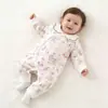Enterizo de Algodón Puro Sin Costuras Estilo Primavera y Otoño para Bebés y Niños Pequeños, Mono Unisex Estilo Bosque para Bebé Ropa de Casa y Exterior de Algodón y Lana Atuendo de Mariposa