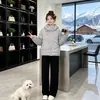 2026 Inverno Novo Estilo Gola Assimétrica Solto Tamanho Grande Com Capuz Algodão Casaco Feminino Moda Casal Estilo Engrossado Quente Roupa de Exterior