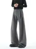 Pantalones de Pierna Ancha con Pliegues y Caída Estilo Old Money Pantalones Sueltos Casuales Pantalones de Vestir Grises para Hombre Ajuste Verano Ean